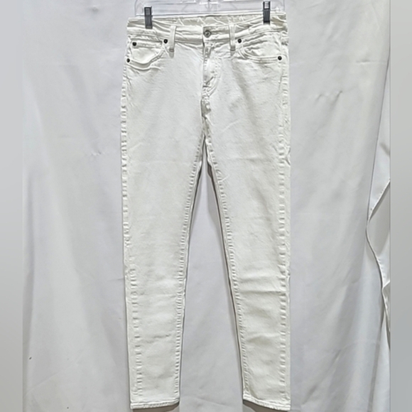 Ralph Lauren, Denim & Supply, Sz 28/32, White, Skinny Jeans, Ruched Demin Fabric - Picture 1 of 13